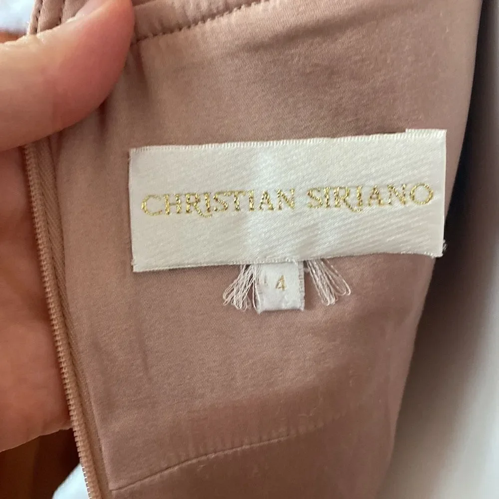 Christian Siriano Blush Rose Pink Double Strap Cocktail Dress Size 4